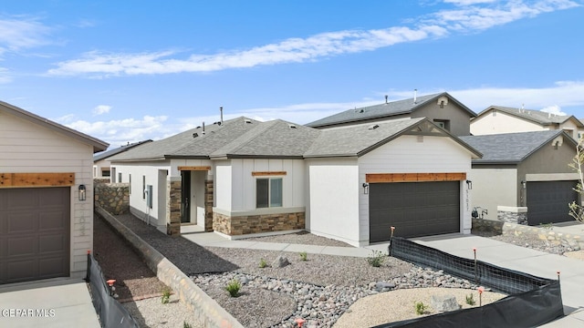 ranch-style house featuring a garage