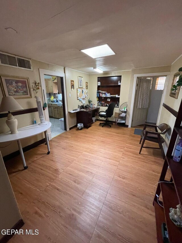 living room featuring hardwood / wood-style flooring