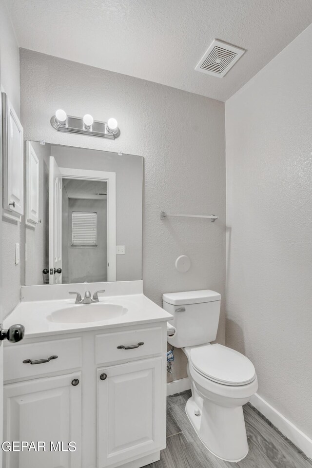 bathroom with toilet and vanity