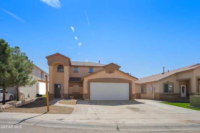 view of front of home with a garage