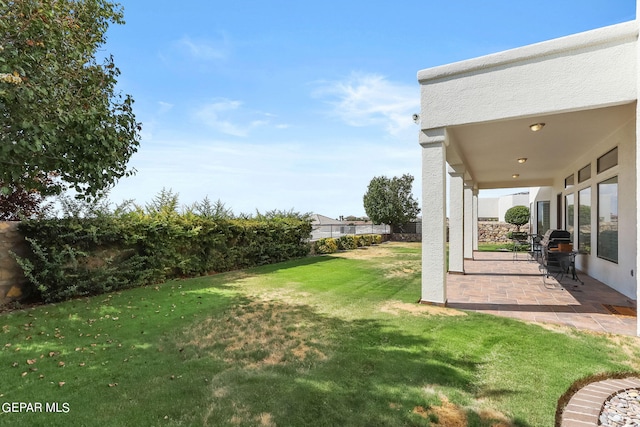 view of yard with a patio area