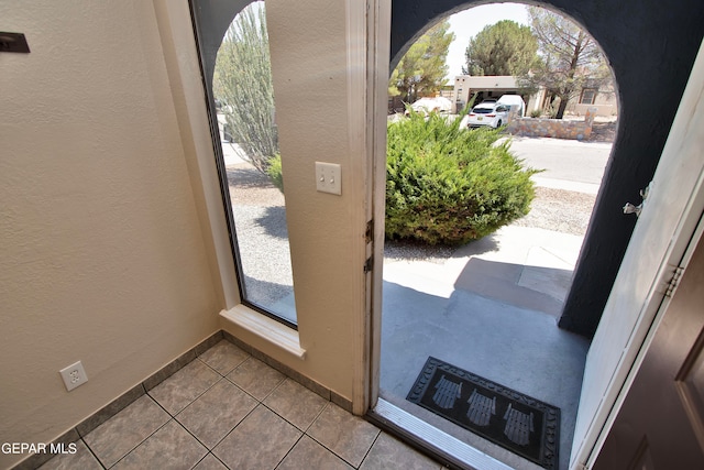 view of tiled entrance foyer