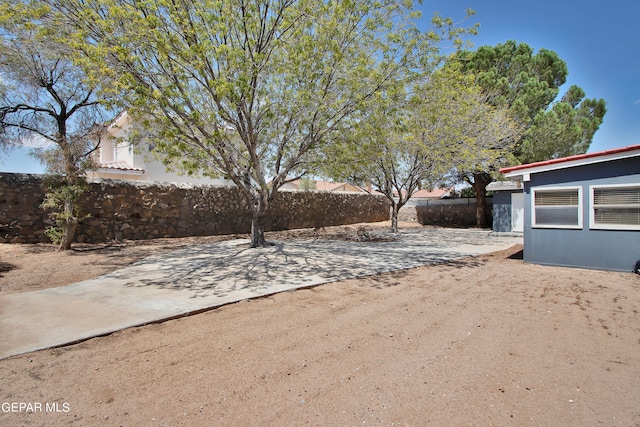 view of yard with a patio area