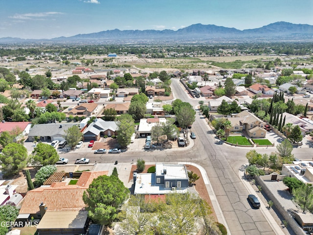 aerial view with a mountain view