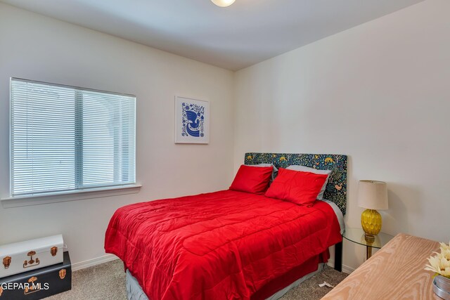 bedroom featuring carpet