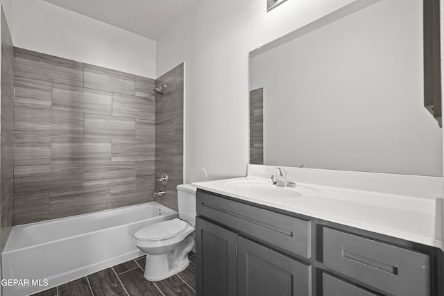 13158 Ludlow Ln, El Paso, TX 79928 - bathroom with vanity, shower / bath combination, and wood finished floors