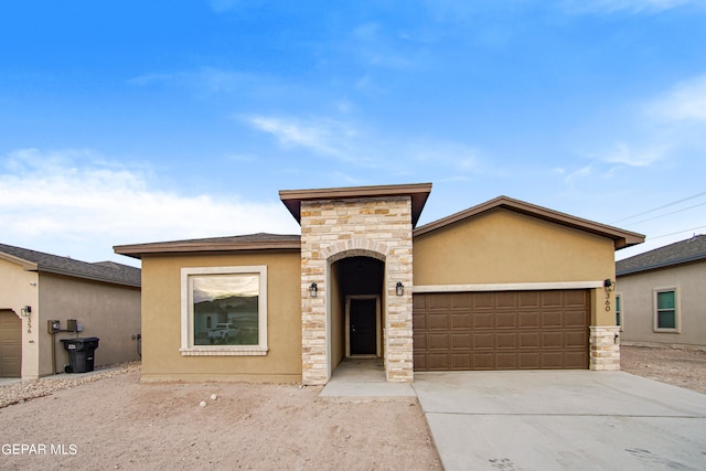 view of front of home with a garage