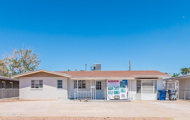 view of front of property featuring cooling unit