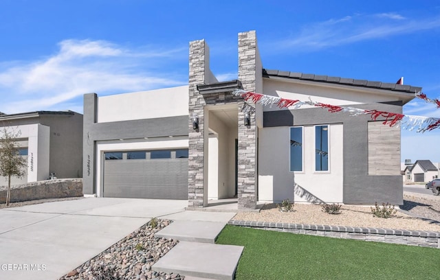 contemporary house with a garage