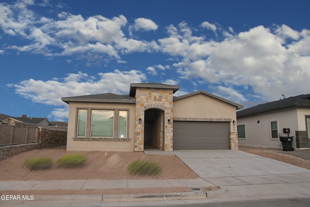 view of front of property featuring a garage