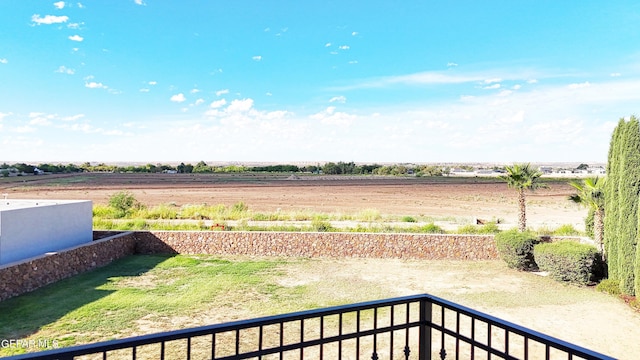 view of yard with a rural view