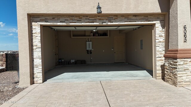 garage with water heater