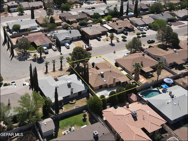 drone / aerial view featuring a residential view