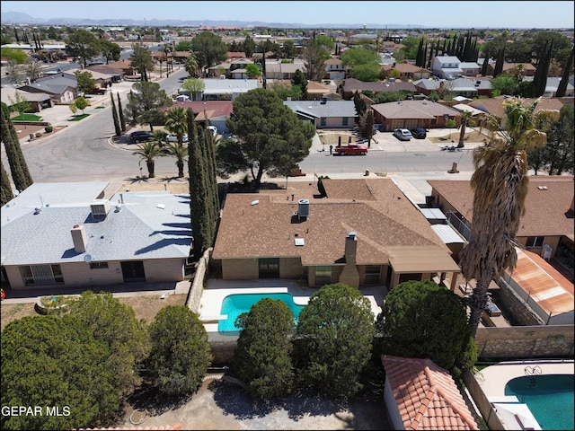 bird's eye view with a residential view