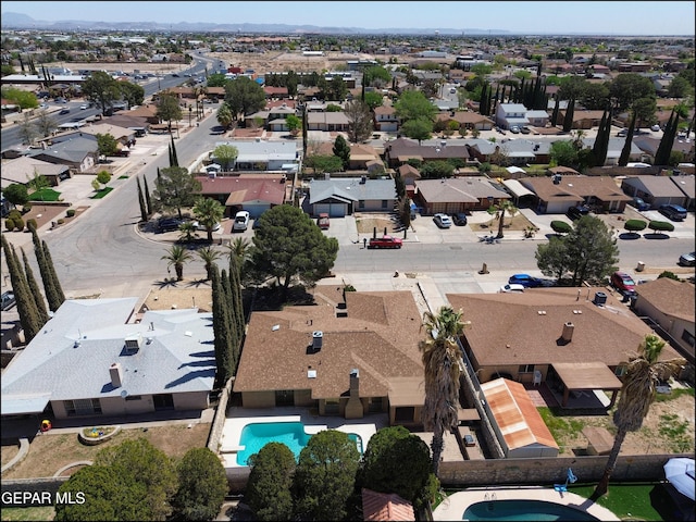 drone / aerial view with a residential view