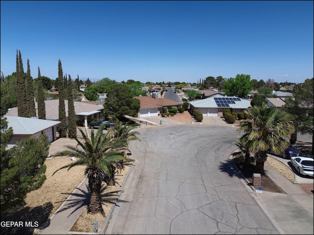 view of road with a residential view
