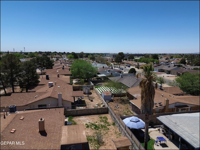aerial view with a residential view
