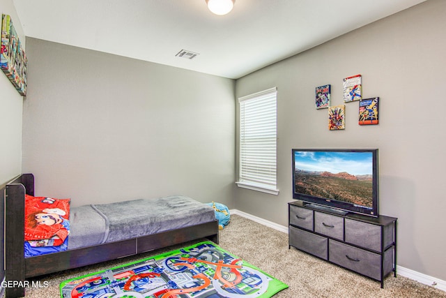 view of carpeted bedroom