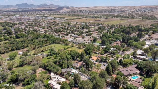 bird's eye view featuring a mountain view