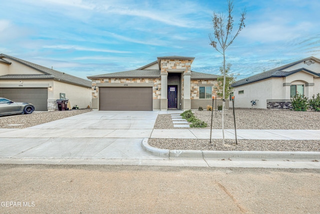 view of front of home with a garage