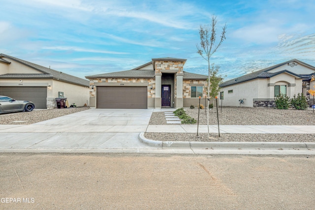 view of front of property featuring a garage