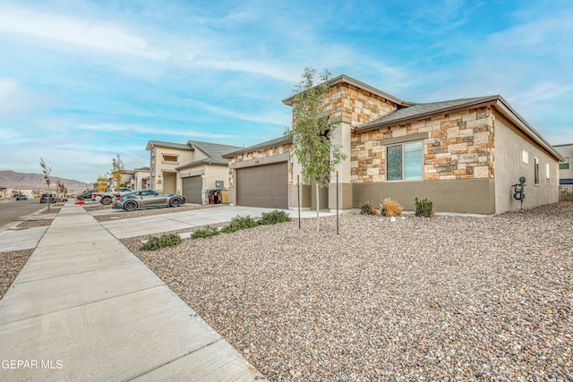 view of front of home with a garage