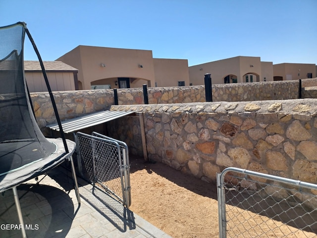 view of patio / terrace with a trampoline