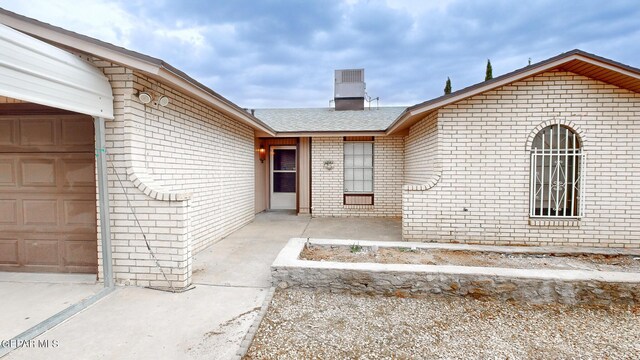 entrance to property with a garage