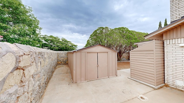 view of shed