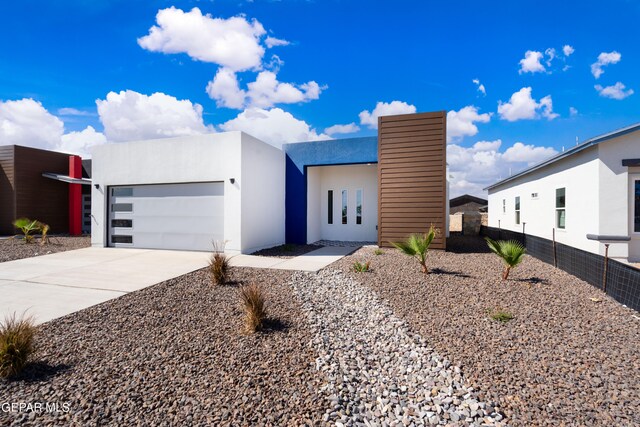 contemporary house featuring a garage