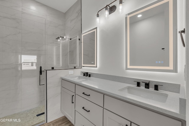 1385 Syrian Desert Dr, Chaparral, NM 88081 - full bath featuring a stall shower and double vanity