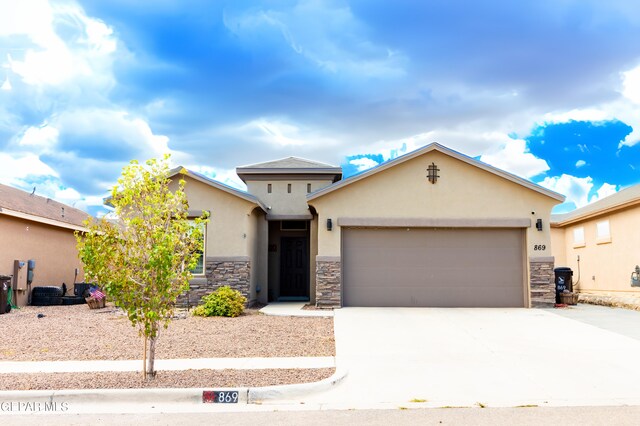 view of front of home with a garage