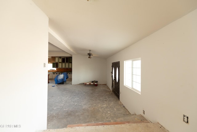 interior space with vaulted ceiling