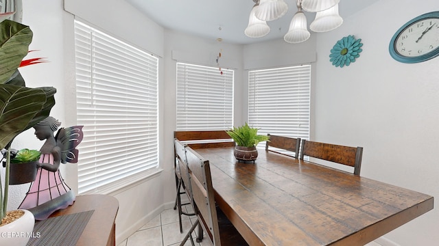 view of tiled dining room