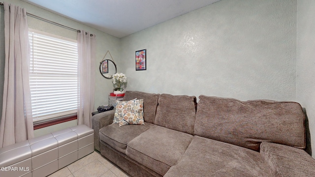 view of tiled living room