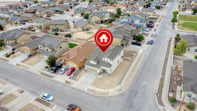 birds eye view of property featuring a residential view