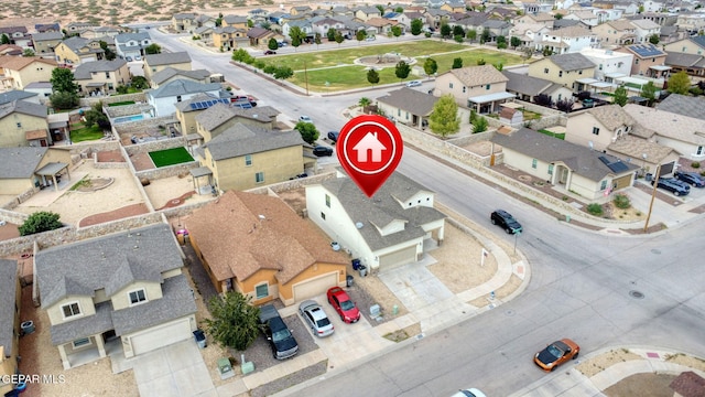 aerial view featuring a residential view