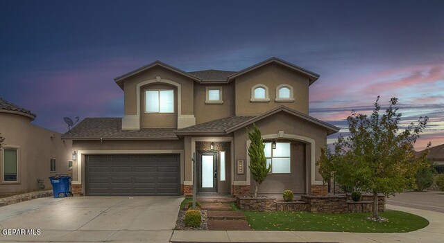 view of front of home featuring a garage