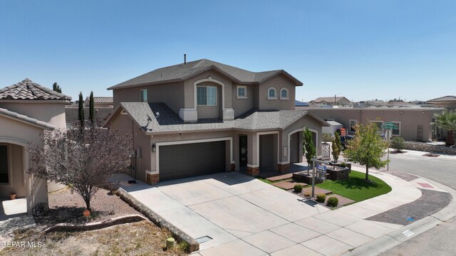 view of front of house with a garage