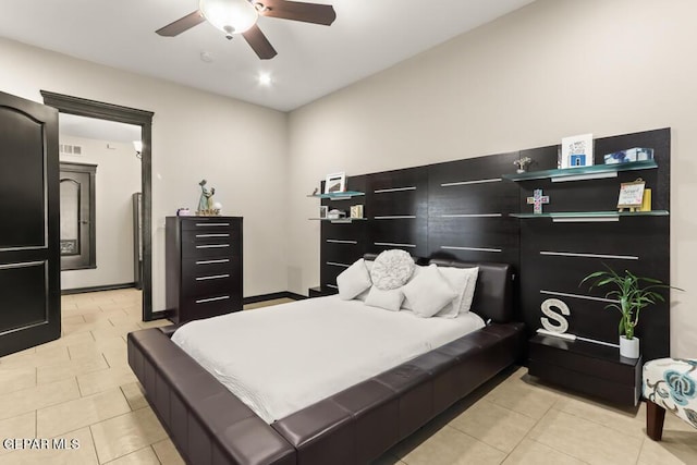 4500 Honey Willow Way, El Paso, TX 79922 - bedroom with light tile patterned floors and ceiling fan