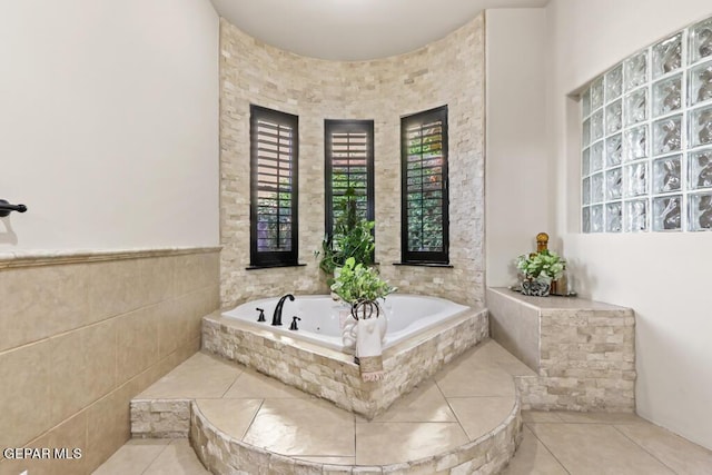 4500 Honey Willow Way, El Paso, TX 79922 - bathroom with tile patterned floors and a garden tub