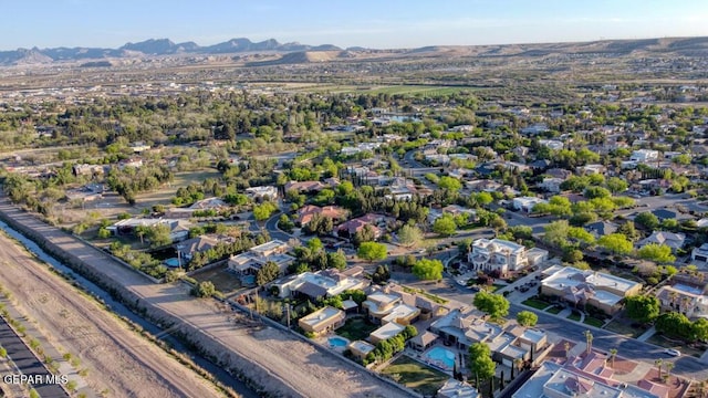 4500 Honey Willow Way, El Paso, TX 79922 - aerial view of property and surrounding area featuring mountains and nearby suburban area