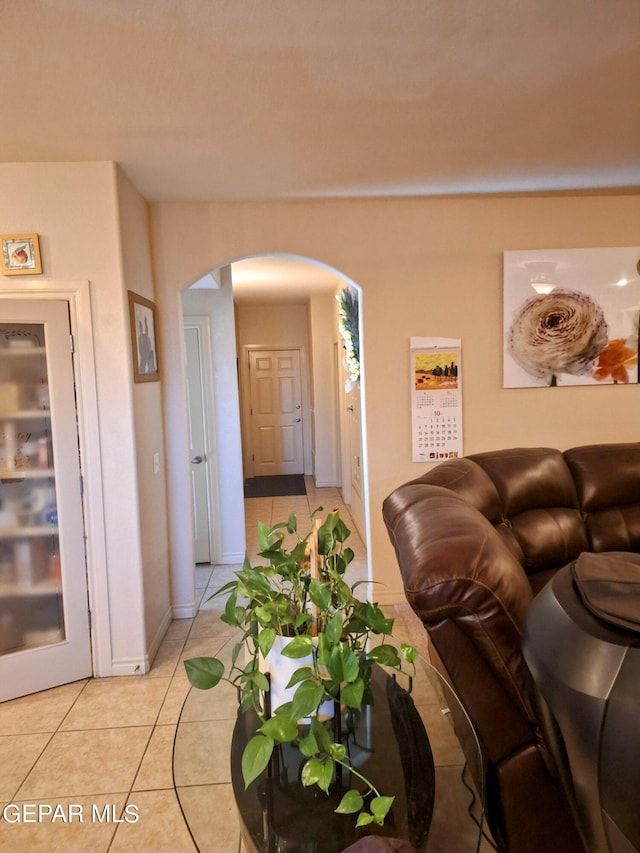 view of tiled living room