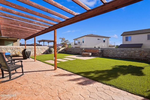 view of patio / terrace with a pergola