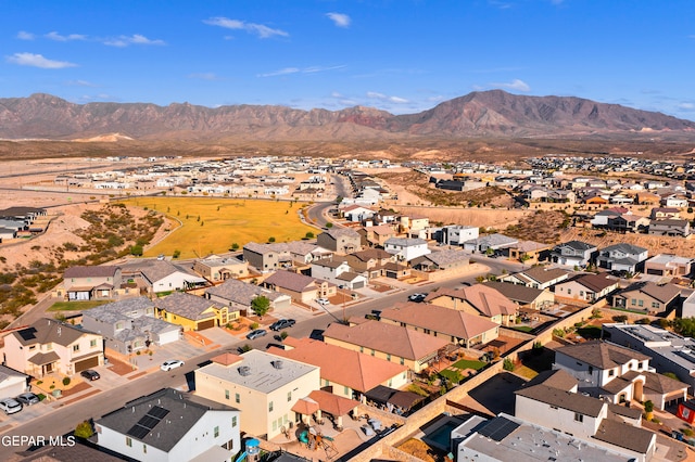 aerial view with a mountain view