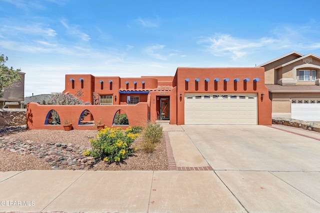 adobe home with a garage