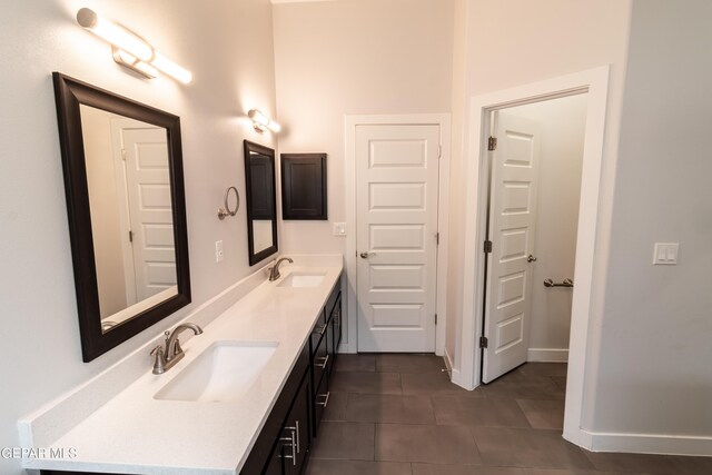 bathroom featuring vanity and tile patterned floors