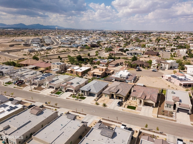 drone / aerial view with a mountain view