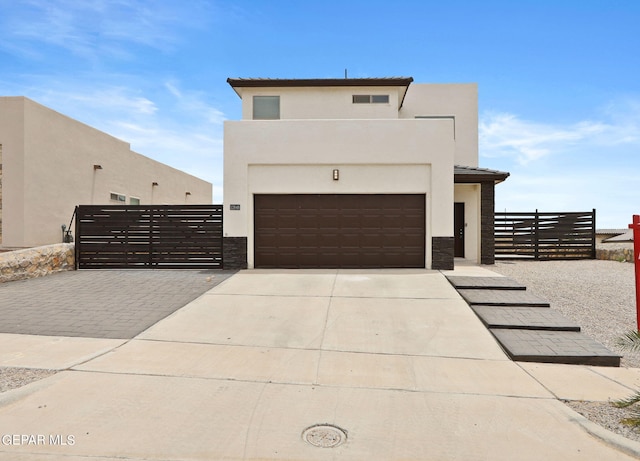 contemporary house with a garage