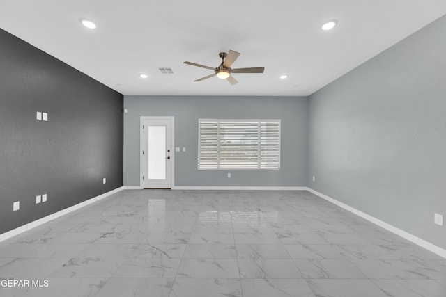 empty room with ceiling fan